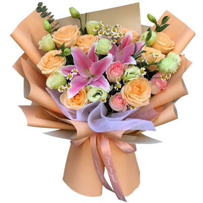 厦门11朵玫瑰桔梗百合，陪你每个季节